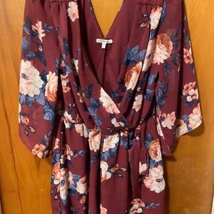 Maroon Floral Romper